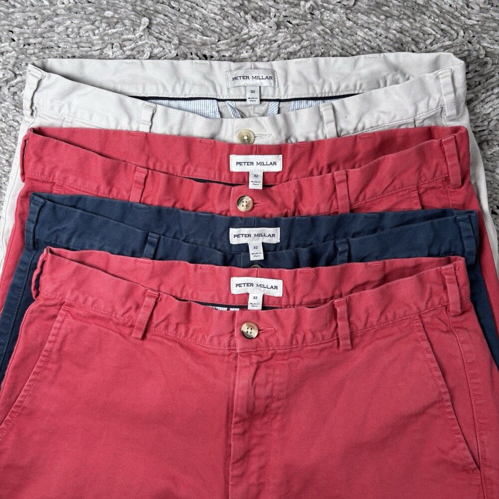 Peter Millar Crown Pilot Twill Shorts Lot of 4 Mens Size 32 Pima Cotton Golf